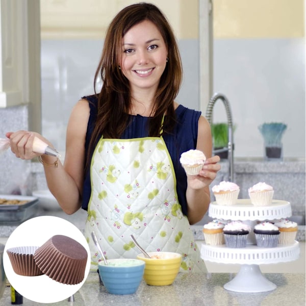 ll Kaffepapir Cupcake Cases Bagekopper, Fedtsikre Cupcake Cases til Bagning, Mini Muffin Wrappers Cases Muffin Cups Cupcake Liner Bulk, Papir Bakin Coffee