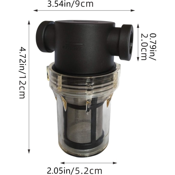 1/2\" hunn NPT in-line sil med 100 mesh rustfritt stål filter (1/2“ 100 mesh)