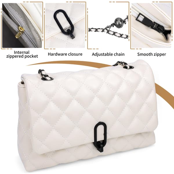 Små dametasker, quiltede crossbody-tasker, damemode skuldertasker, quiltede tasker, dame