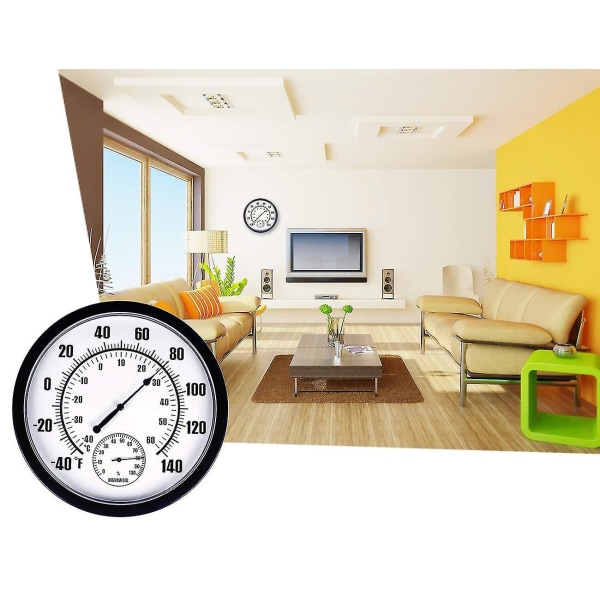 10\" Inomhus- och utomhustermometer och hygrometer Patio, vägg, inget batteri