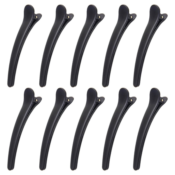 10x Professionelle hårklemmer - Sort