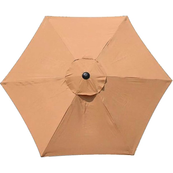 Parasoll deksel erstatning uteplass Parasoll 3m 6 ribber solskjerm Rund paraply kalesje for utendørs strand og marked