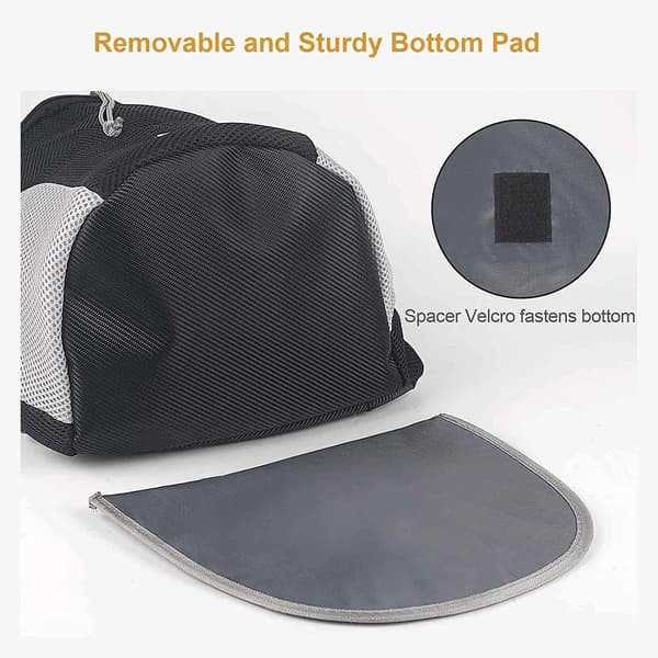 Dog Cat Carrier Backpack for Small/Medium Pets, Adjustable Head Out Front Breathable Bag, Waterproof Bottom Backpack (Black)
