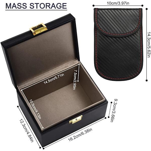 Faraday Box, [Plus Faraday Pouch] Diyife 16,5 x 12,3 x 9,3 cm Stor Faraday Box för Bilnycklar, Anti-Stöld Nyckelbricka Skydd RFID Signal Blockerande Box Large plus pouch