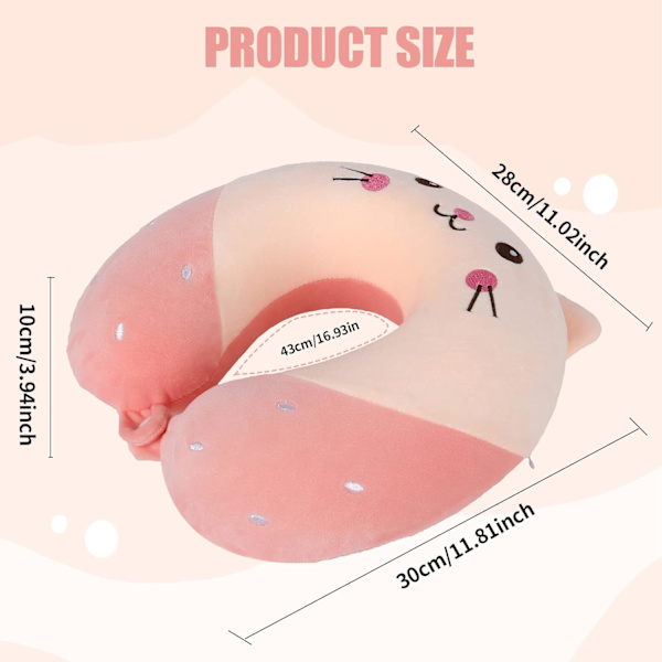 Pute Cartoon Dyre Nakkestøtte Pute 30 * 30cm Memory Foam Nakkepute U-formet Elastisk Barn Reisepute Bærbar U-formet Pude for C 30*30cm