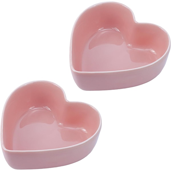 2st hjärtformade skålar för salladssoppa Snack Dessert Hushållsskålar för hemköket, rosa