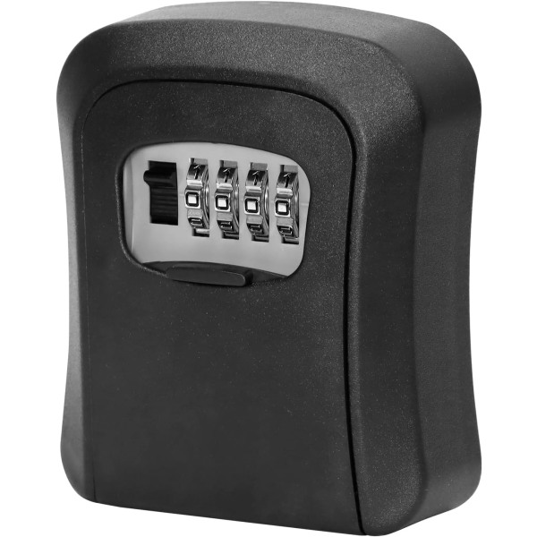 Seinään kiinnitettävä avainlukkolaatikko 4-numeroisella yhdistelmällä, vedenpitävä ja turva-avainkaappi Black Black
