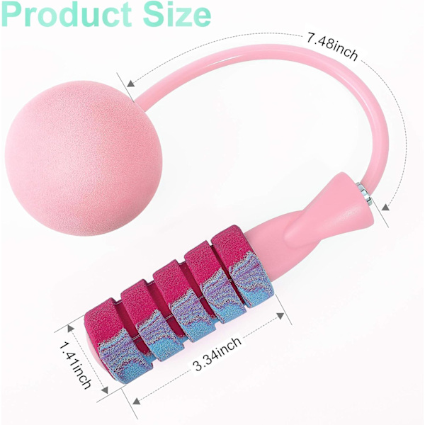 Springtov, Træningsreb uden reb til fitness, Justerbar vægtet trådløst springtov til mænd, kvinder og børn Pink+Blue