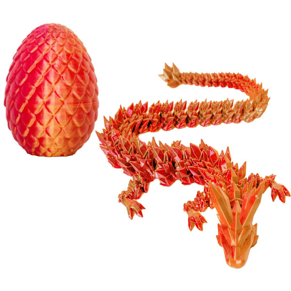 3D-printad drake med överraskningsägg, dekorativt påskäggsfyllnad, påskgåva till pojkar barn heminredning, exekutiv drake fidget bordsleksak (Röd) red