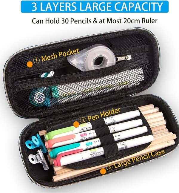 Pencil case, storage bag pen holder, for school students large capacity storage box student desk box