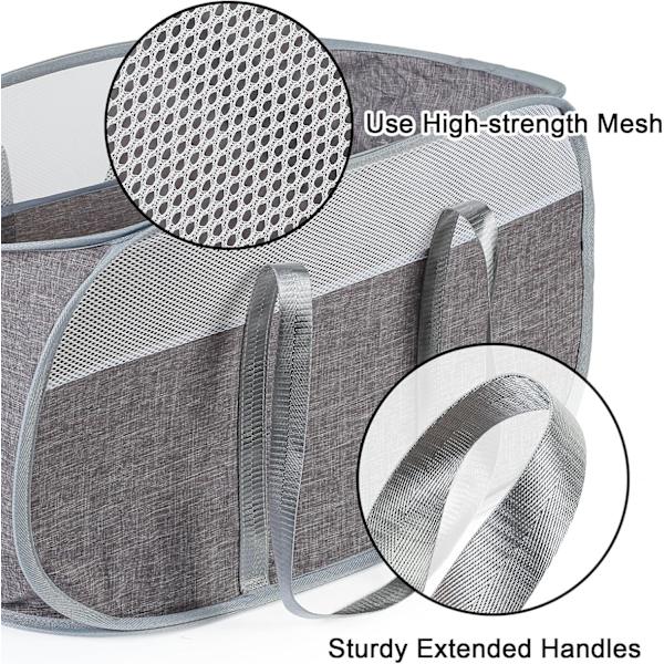 Mesh Laundry Bag, Foldable Laundry Hamper, for Laundry Room, Bathroom or Travel