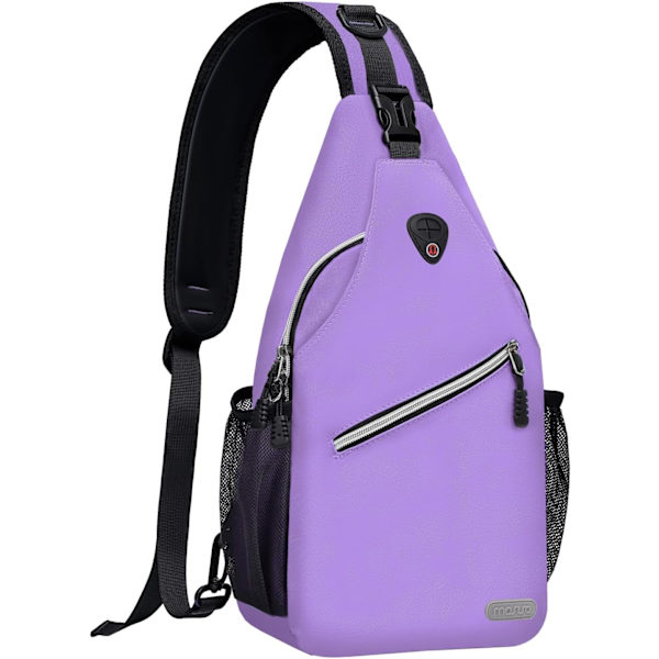 Sling-reppu, monikäyttöinen crossbody-olkalaukku, matkustus- ja vaelluspäiväreppu Light Purple