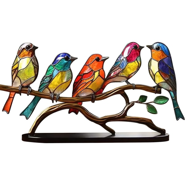Fargerike fugler ornament bordplate gave moderne stil akryl fuglefigurer dekorative ornamenter for stue, soverom, kontor skrivebord, skap