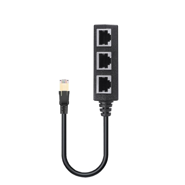 RJ45 Ethernet-liitäntäjakaja 1-3 pistorasiaa Internet-kaapeli Cat 5 6 7
