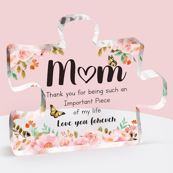 Födelsedagspresenter till Mamma Akrylblockspussel, Rörande Ord Ingraverade Mamma Födelsedagspresenter, Mamma Presenter från Dotter Plakett, 8,4 x 9,9 x 1,5 cm.