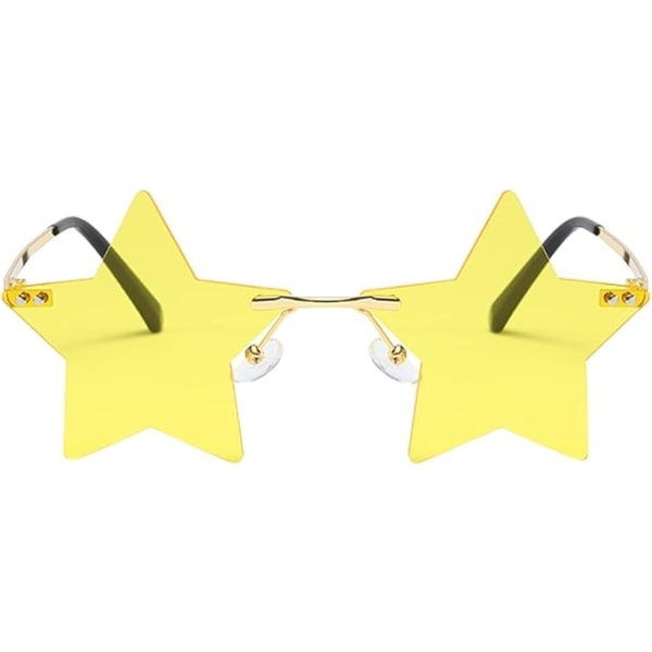 Star Solbriller for kvinner Pentagram Transparente briller Gul