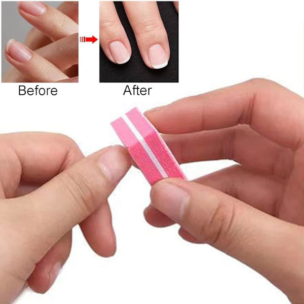20 st nagelbufferblock, professionella nagelslipblock för gel naturliga naglar, buffer slipblock nagelkonstverktyg för salong hemmabruk (rosa) Pink
