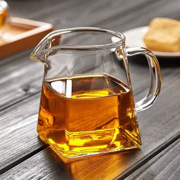 Glas tekande 350ml Tekande til én person med varmebestandig rustfrit stål si Perfekt til te og kaffe Transparent 350ML
