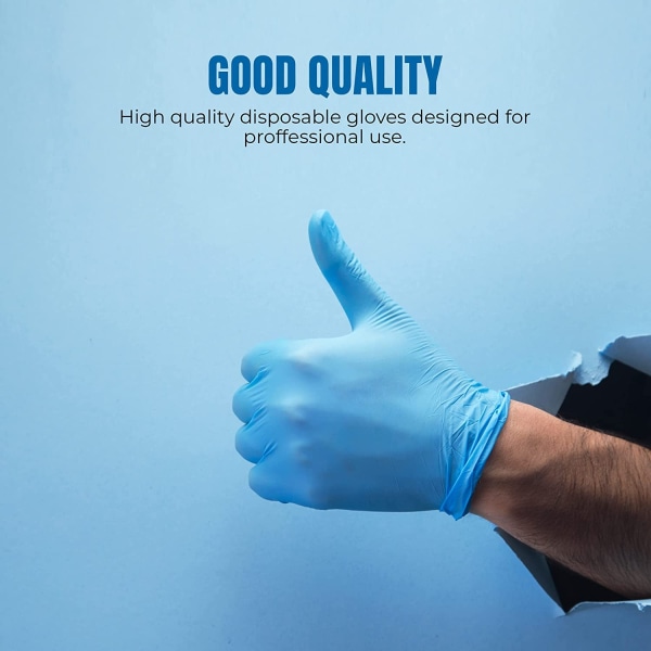 Kirurgiska pulverfria nitrilhandskar, livsmedelskvalitet, handhandskar - 100 antal - blå (100, liten)