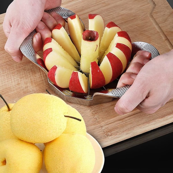 Eplekutter med 12 rustfrie stålblad, ananas kutter, eple splitter og 6 fruktgafler for kjerne opp til 4\". Penger