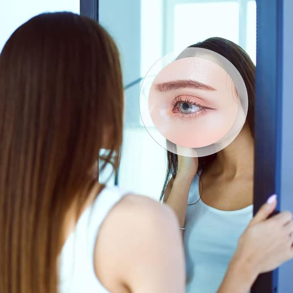 30X Magnifying Makeup Mirror Suction Cup Travel Shower Mirror for Eyebrow Tweezing 6 Inch