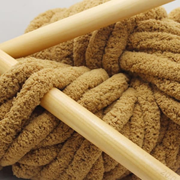Uldgarn DIY Chenille Garn Super Tykt, 2 cm Garn, til Hækling og Strikning af Tæpper, Halstørklæde, Hue