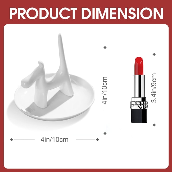 Koiran muotoinen sormuspidike, koriste-esine, koiran lahjat naisille, koruteline, koiran ystäville lahjat naispuolisille ystäville, äidille, isoäidille, tädille, syntymäpäivälahja, kihlauslahja White Dog