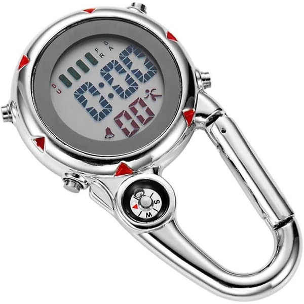 Utendørs belte Fob klokke Karabinklokke Quartz Clip On Mini Watch Unisex lommeur 1 stk
