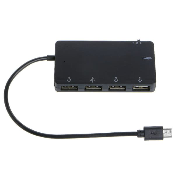 USB C-hub, 5-i-1 USB-C-splitter med 4 USB-grænseflader USB-han til Micro USB-hun-adapter til smartphones og tablets