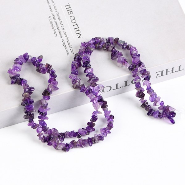 Naturligt krystal ædelstensarmbånd perler uregelmæssige grus spredte perler diy smykketilbehør armbånd halskæde Amethyst