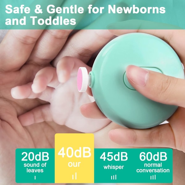Elektrisk nagelklippare för bebis, 6 i 1 batteridriven nagelklippare manikyrset, elektrisk nagelklippare för baby nagelklippare elektrisk trimning polering Blue