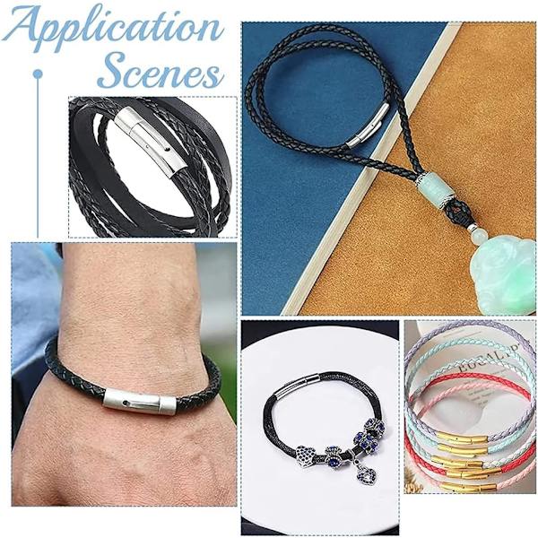 Kolonn bajonettlås 5 set rostfritt stål bajonettlås 4mm hål läder sladdände lås kontakter för armband halsband spänne smycken