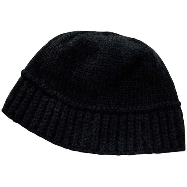 Bucket villahattu naisten talvinen kalastajan hattu pyöreälle kasvoille pieni neulottu hattu