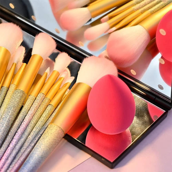 10-pack Makeup Brush Set, Advanced Synthetic Professional Makeup Brush, Rainbow Matte Texture Brush Handle
