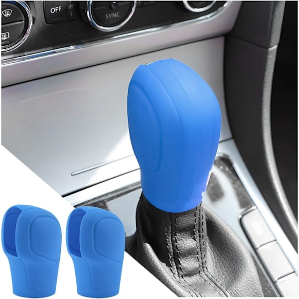 2-pack växelspaksknoppsskydd för bil, halkfria växelspaksknoppsskydd, bekvämt handbromsskydd i silikon för män och kvinnor, universellt Skyblue