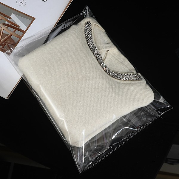 A4 Klar Selvklebende Poser 100 Pakning, 22x30cm Selvforseglende Cellofan Displayposer/Forseglingsposer, Side Luftehull, Pustende Hull Clear A4