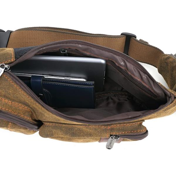 Canvas Snedväska Crossbody Ryggsäck för Män Kvinnor Utomhus Resor Taktisk Vandring Camping Axel Bröst Pack Casual Dagryggsäck Brun #39brown(canvas)