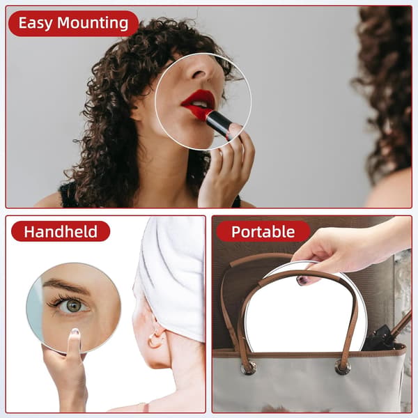 Magnifying Mirror with 3 Suction Cups, Makeup Magnifying Mirror with Tweezers, 10X White