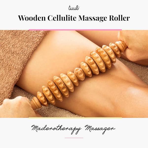 Tilbehør Anti Cellulite Massagerulle Værktøj Massager Maderoterapi Træ 40 cm Orange