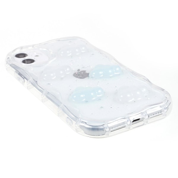 Bagsidecover til iPhone 12 6,1 tommer, 3D/Cloud mønster Epoxy fleksibel TPU telefoncover-