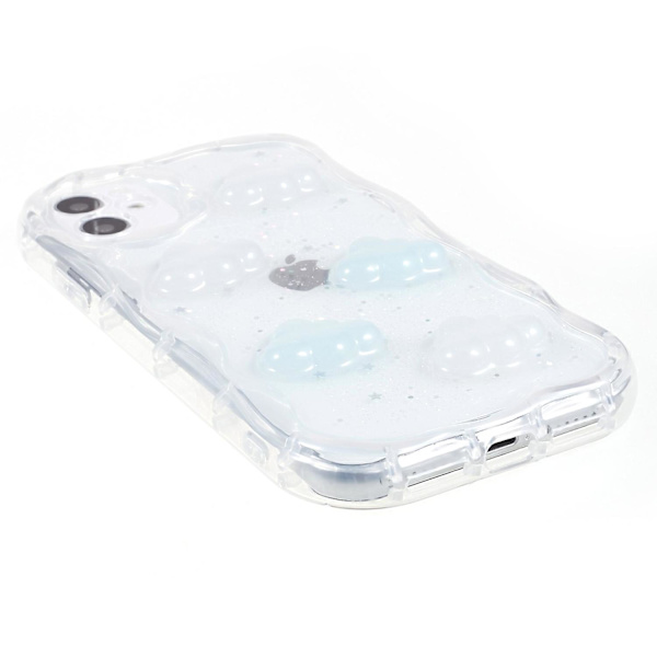 Bakskydd för iPhone 12 6,1 tum, 3D/molnmönster Epoxi flexibel TPU-telefonfodral-