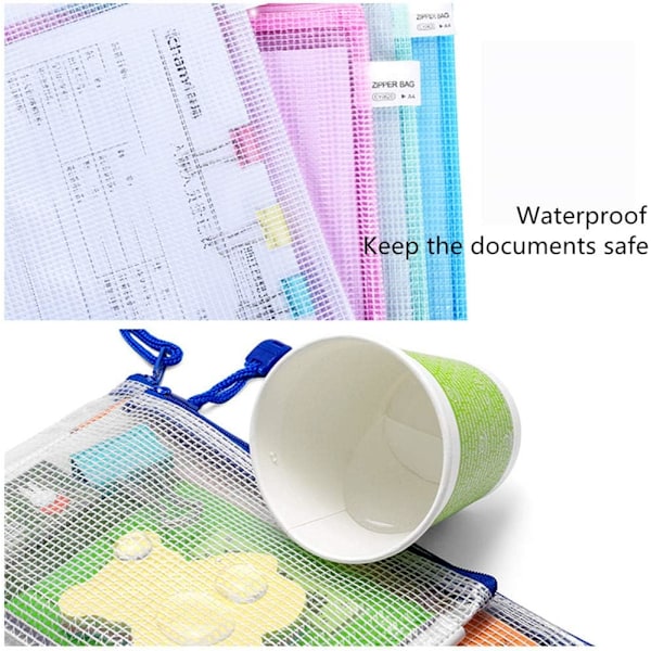 er File Zipper Bags Plastic Wallets Folder Extra Thick 8PCS (A5 Zip Bag) A58PCS