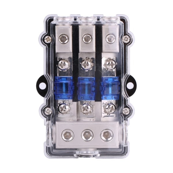 Universal Blade Fuse Holder Box, DC 12-24V Automotive Stereo Audio Power Fuse Block Kit Assortment for Auto Car Boat 1 in 3 Ways Out with 3 Blade F
