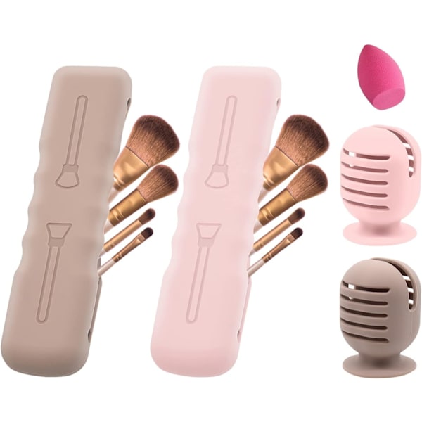 rush Sieni pidike, Silikoni Meikkiharja Suojat Laukku Matkustaa Kauneus Blender Pidikkeet Imu Kuivatusteline, Magneettinen Meikkiharjat Kotelo Järjestäjä fo 2brush+2sponge