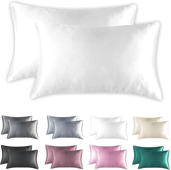 Satin Örngott Standard Storlek Set Om 2 Mjuka