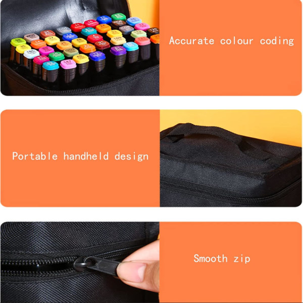 Permanent Marker Set,Colouring Pens for Adults Double-Headed Art Sketch Marker, Art Design Colouring Pens Markers for Children's Drawing, Sket 60 color