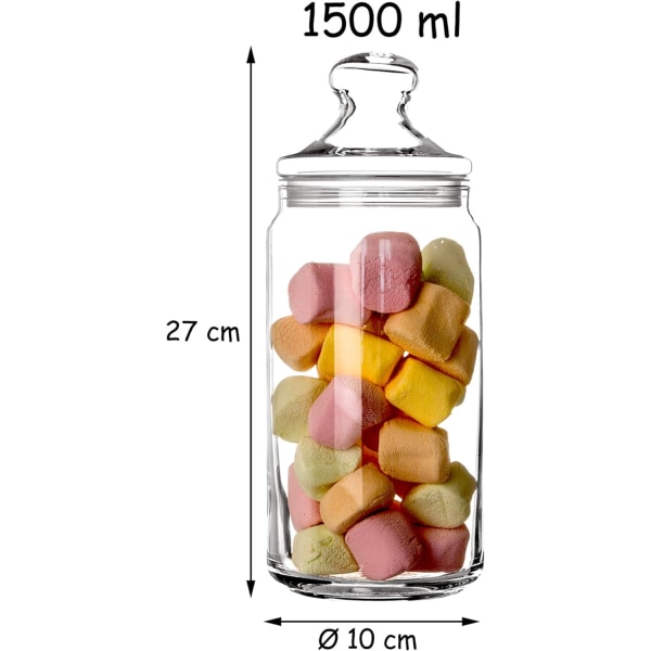 Pot Club Krukke med lokk 1,5L, 1 stk - Transparent