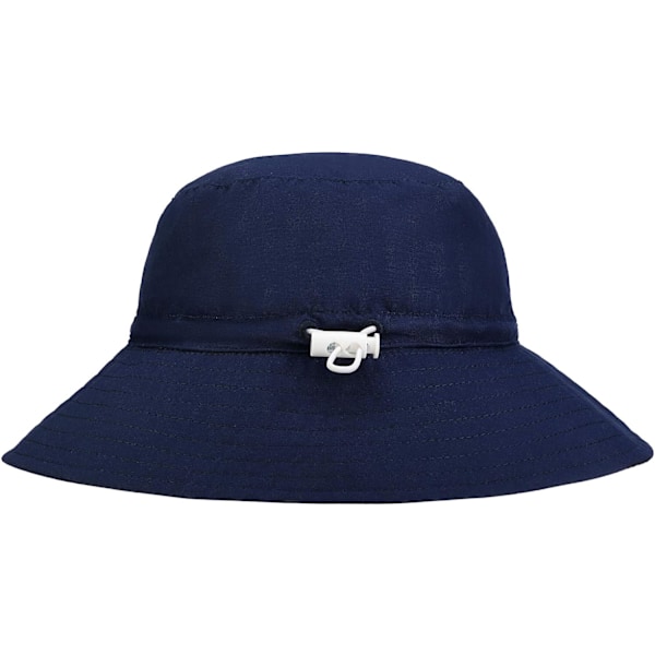 Baby Solhatt Leende Ansikte Småbarn UPF 50+ Solskyddande Hinkhatt Fin Strandhatt för Baby Flicka Pojke Justerbar Mössa Navy 06 Months