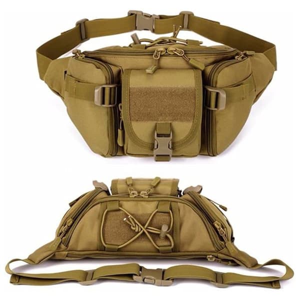 Militär Taktisk Midjeväska - Brun - Slitstark Nylon - Mångsidig - Bekväm