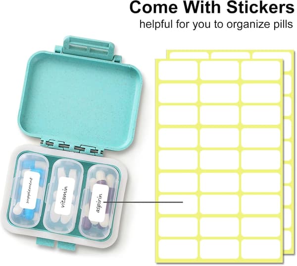 4-pack Travel Pill Case with 3 Compartments, Moisture-Proof Small Pill Box, Portable Daily Pill Organizer